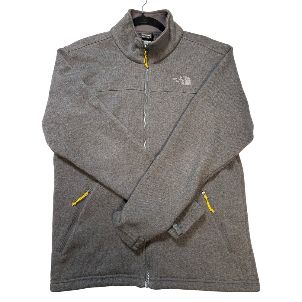 The North Face Mens Gray Full Zip Fleece Jacket A14G Size Medium Heathered